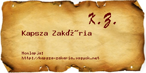 Kapsza Zakária névjegykártya